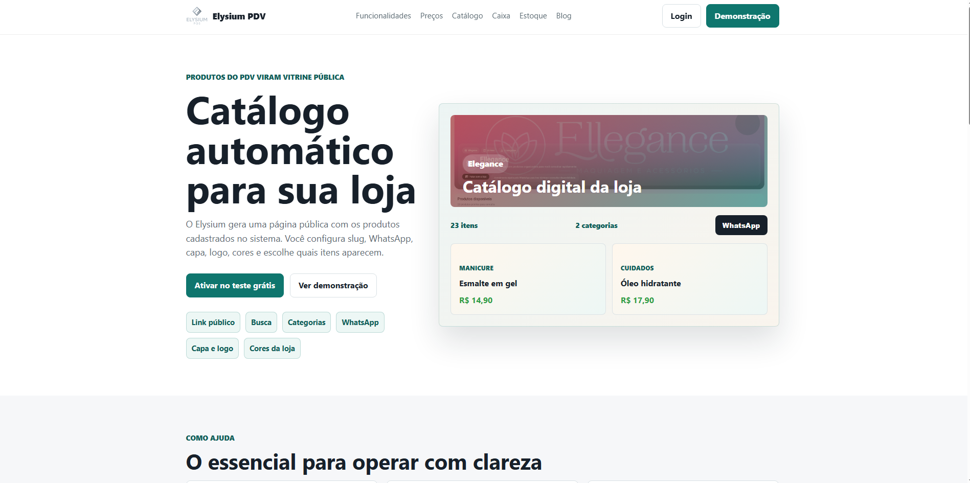 Sistema de ponto de venda com catálogo digital integrado